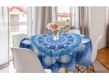 Abakuhaus Tovaglia Rotonda Blu Con Mandala, Stile Folcloristico Orientale, Tovaglia Circolare Per Decorare La Sala Da Pranzo O La Cucina, 150 Cm, Blu Cielo Intenso Multicolore