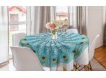 Abakuhaus Peacock Mandala Tovaglia Rotonda, Piume Di Pavone, Tovaglia Circolare Per Sala Da Pranzo, Decorazione Per Cucina, 150 Cm, Multicolore