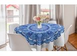 Abakuhaus Tovaglia Rotonda Mandala, Medaglione Monocromatico, Tovaglia Circolare Per Sala Da Pranzo, Decorazione Cucina, 150 Cm, Blu Azzurro Blu Viola