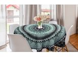 Abakuhaus Tovaglia Rotonda Mandala, Cerchi Mandala Vintage, Tovaglia Circolare Per Decorazione Sala Da Pranzo Cucina, 150 Cm, Blu Nero