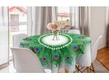 Abakuhaus Peacock Mandala Tovaglia Rotonda, Ispirazione Esotica, Tovaglia Circolare Per Sala Da Pranzo, Decorazione Cucina, 150 Cm, Multicolore