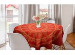 Abakuhaus Tovaglia Rotonda Mandala, Stile Motivi Ottomani, Tovaglia Circolare Per Sala Da Pranzo, Decorazione Cucina, 150 Cm, Bordeaux Vermiglio