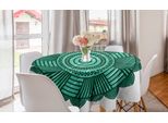 Abakuhaus Tovaglia Rotonda Verde Mandala, Round Eastern Flower, Tovaglia Circolare Per Sala Da Pranzo, Decorazione Cucina, 150 Cm, Seafoam E Bianco