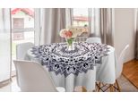 Abakuhaus Tovaglia Rotonda Mandala, Layout Bohemien Mandala, Tovaglia Circolare Per Sala Da Pranzo, Decorazione Cucina, 150 Cm, Marrone Castagna Bianco