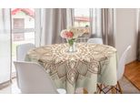 Abakuhaus Brown Mandala Tovaglia Rotonda, Pizzo Rotondo, Tovaglia Circolare Per Sala Da Pranzo, Decorazione Cucina, 150 Cm, Marrone E Avorio