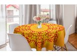 Abakuhaus Tovaglia Rotonda Mandala, Motivo Circolare Ripetuto, Tovaglia Rotonda Per Sala Da Pranzo, Decorazione Cucina, 150 Cm, Arancione Giallo
