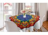 Abakuhaus Tovaglia Rotonda Mandala Arcobaleno, Fiori Boho, Tovaglia Circolare Per Sala Da Pranzo, Decorazione Cucina, 150 Cm, Multicolore
