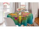 Abakuhaus Tovaglia Rotonda Mandala, Floral Boho Folk, Tovaglia Circolare Per Sala Da Pranzo, Decorazione Cucina, 150 Cm, Multicolore
