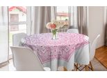 Abakuhaus Rosa Mandala Tovaglia Rotonda, Oriental Yoga Rotonda, Tovaglia Circolare Copertura Per Sala Da Pranzo Cucina Decorazione, 150 Cm, Pale Mauve E Bianco