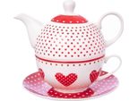 Orion Teiera + Tazza Con Sottobicchiere Dots Hearts