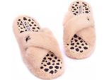 Barbie - Pantofole Da Donna, Incrociate, Morbide NS7090 (35,5 Eu - 37 Eu) (Rosa/Nero)