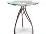 Tavolino Casa Padrino In Ottone Vintage Ø 58 X H. 56,5 Cm - Tavolino Rotondo In Alluminio Con Piano In Vetro - Mobili - Mobili Da Soggiorno - Mobili Per Hotel - Arredamento