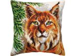 Set Di Cuscini Cda A Punto Croce "Lynx"", Stampato, 40X40Cm"