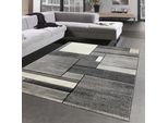 Tappeto Moderno Di Design Astratto Con Rettangoli In Grigio Dimensioni - 160 X 230 Cm