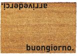 Zerbino Bonjour Au Revoir In Cocco, Francese, - Zerbino Porta D'ingresso - Zerbino Di Benvenuto - Zerbino Divertente - Dimensioni: 60X40 Cm