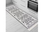 Tappeto Kelim- Tappeto Per Soggiorno, Camera Da Letto, Cucina, Bagno - Tappeto Kilim Moderno Boho, Dimensioni: 60X180 Cm, Bianco E Nero