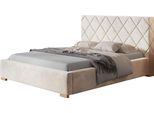 Letto Imbottito MáLaga Con Testiera, 140X200 Cm, Letto Matrimoniale Con Rete E Doghe In Legno, Tessuto Velour Rosa