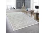 Tappeto Orientale Con Ornamenti Effetto Alto-Basso Grigio-Beige Dimensioni - 120 X 170 Cm