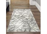 Tappeto Di Design Con Aspetto Marmoreo E Fibre Lucide In Grigio Dimensioni - 80 X 150 Cm