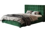 Letto Imbottito Porto Con Testiera, 180X200 Cm, Letto Matrimoniale Con Rete E Doghe In Legno, Tessuto Velour Verde