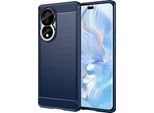 Custodia Per Honor 80 In Silicone Tpu Morbido, Fibra Di Carbonio, Custodia Protettiva Antiurto Blu