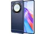 Custodia Per Honor X9A In Silicone Tpu Morbido, Fibra Di Carbonio, Custodia Protettiva Antiurto Blu
