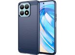 Custodia Per Honor X8A In Silicone Tpu Morbido, Fibra Di Carbonio, Custodia Protettiva Antiurto Blu