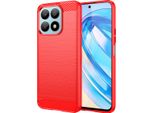 Custodia Per Honor X8A In Silicone Tpu Morbido, Fibra Di Carbonio, Custodia Protettiva Antiurto Rossa