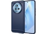 Custodia Per Honor Magic5 In Silicone Tpu Morbido, Fibra Di Carbonio, Custodia Protettiva Antiurto Blu