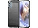 Custodia Per Motorola Moto G41 In Silicone Tpu Morbido, Fibra Di Carbonio, Custodia Protettiva Antiurto Nera
