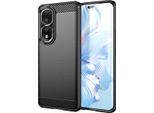 Custodia Per Honor 80 Pro In Silicone Tpu Morbido, Fibra Di Carbonio, Custodia Protettiva Antiurto Nera