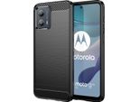 Custodia Per Motorola Moto G53 In Silicone Tpu Morbido, Fibra Di Carbonio, Custodia Protettiva Antiurto Nera