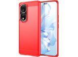 Custodia Per Honor 80 Pro In Silicone Tpu Morbido, Fibra Di Carbonio, Custodia Protettiva Antiurto Rossa