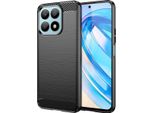Custodia Per Honor X8A In Silicone Tpu Morbido, Fibra Di Carbonio, Custodia Protettiva Antiurto Nera