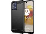 Custodia Per Motorola Moto G73 In Silicone Tpu Morbido, Fibra Di Carbonio, Custodia Protettiva Antiurto Nera