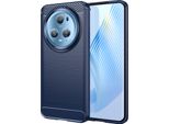 Custodia Per Honor Magic5 Pro In Silicone Tpu Morbido, Fibra Di Carbonio, Custodia Protettiva Antiurto Blu
