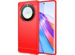 Custodia Per Honor X9A In Silicone Tpu Morbido, Fibra Di Carbonio, Custodia Protettiva Antiurto Rossa