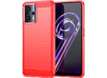 Custodia Per Realme 9 5G In Silicone Tpu Morbido, Fibra Di Carbonio, Custodia Protettiva Antiurto Rossa