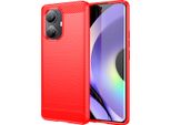 Custodia Per Realme 10 Pro+ In Silicone Tpu Morbido, Fibra Di Carbonio, Custodia Protettiva Antiurto Rossa