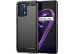 Custodia Per Realme 9 In Silicone Tpu Morbido, Fibra Di Carbonio, Custodia Protettiva Antiurto Nera