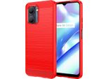 Custodia Per Realme C30 In Silicone Tpu Morbido, Fibra Di Carbonio, Custodia Protettiva Antiurto Rossa