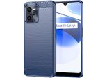 Custodia Per Realme C35 In Silicone Tpu Morbido, Fibra Di Carbonio, Custodia Protettiva Antiurto Blu