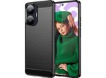 Custodia Per Realme C55 In Silicone Tpu Morbido, Fibra Di Carbonio, Custodia Protettiva Antiurto Nera