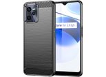 Custodia Per Realme C35 In Silicone Tpu Morbido, Fibra Di Carbonio, Custodia Protettiva Antiurto Nera