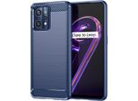 Custodia Per Realme 9 In Silicone Tpu Morbido, Fibra Di Carbonio, Custodia Protettiva Antiurto Blu