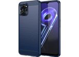 Custodia Per Realme 10 5G In Silicone Tpu Morbido, Fibra Di Carbonio, Custodia Protettiva Antiurto Blu