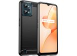 Custodia Per Realme C31 In Silicone Tpu Morbido, Fibra Di Carbonio, Custodia Protettiva Antiurto Nera