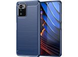 Custodia Per Xiaomi Poco X3 Gt In Silicone Tpu Morbido, Fibra Di Carbonio, Custodia Protettiva Antiurto Blu