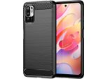 Custodia Per Xiaomi Poco M3 Pro 5G In Silicone Tpu Morbido, Fibra Di Carbonio, Custodia Protettiva Antiurto Nera