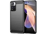 Custodia Per Xiaomi Poco X4 Nfc 5G In Silicone Tpu Morbido, Fibra Di Carbonio, Custodia Protettiva Antiurto Nera